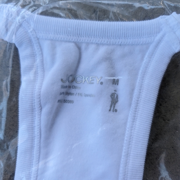 Jockey Essentials White Marbled Racerback Seamfree Jersey Ribbed Sports Bra NWT - Picture 8 of 10